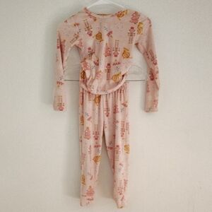 Kids Pink Nutcracker Print Pajama Set